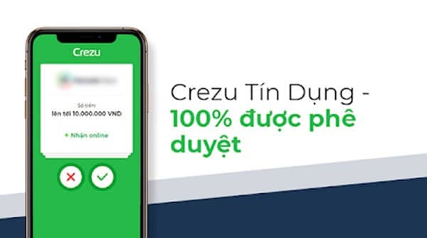 App vay tiền online xét duyệt tự động Crezu.