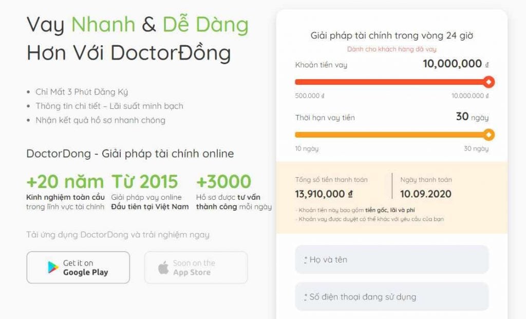 Ứng dụng vay tiền online nhanh nhất - Doctor Đồng